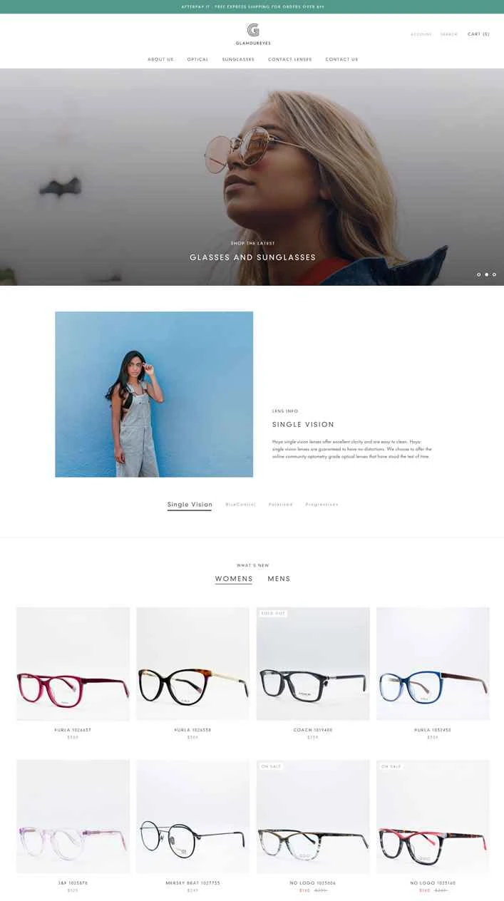 Glamoureyes は、サングラスや眼鏡を購入できるオーストラリアのウェブサイトです。