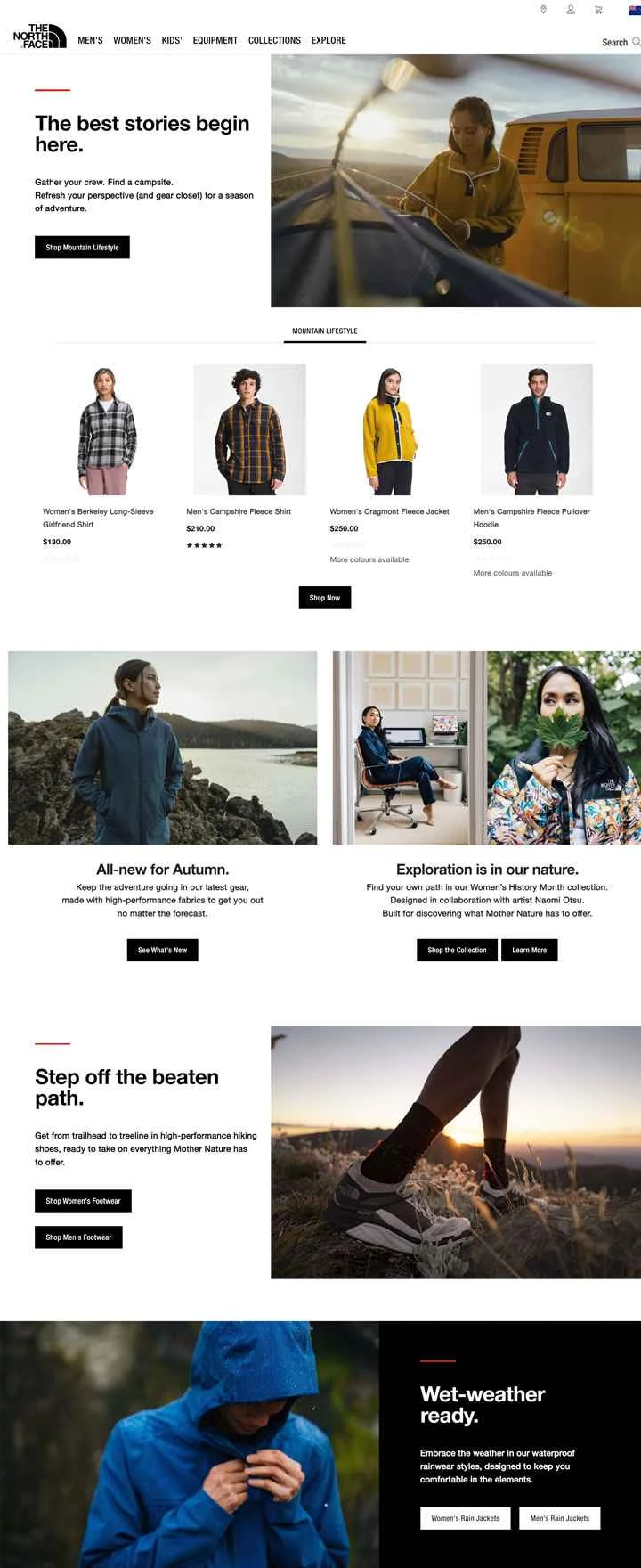 ザ・ノース・フェイス・ニュージーランドのウェブサイト：アウトドアアパレル、用具、靴