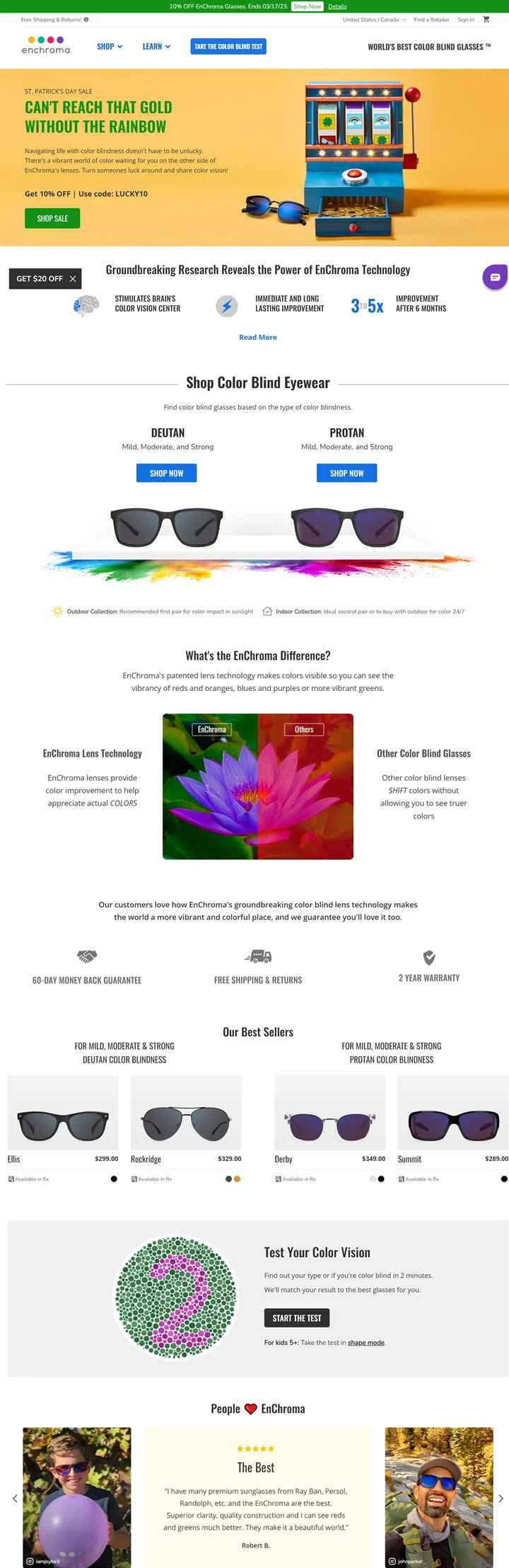 色覚異常用メガネ：EnChroma