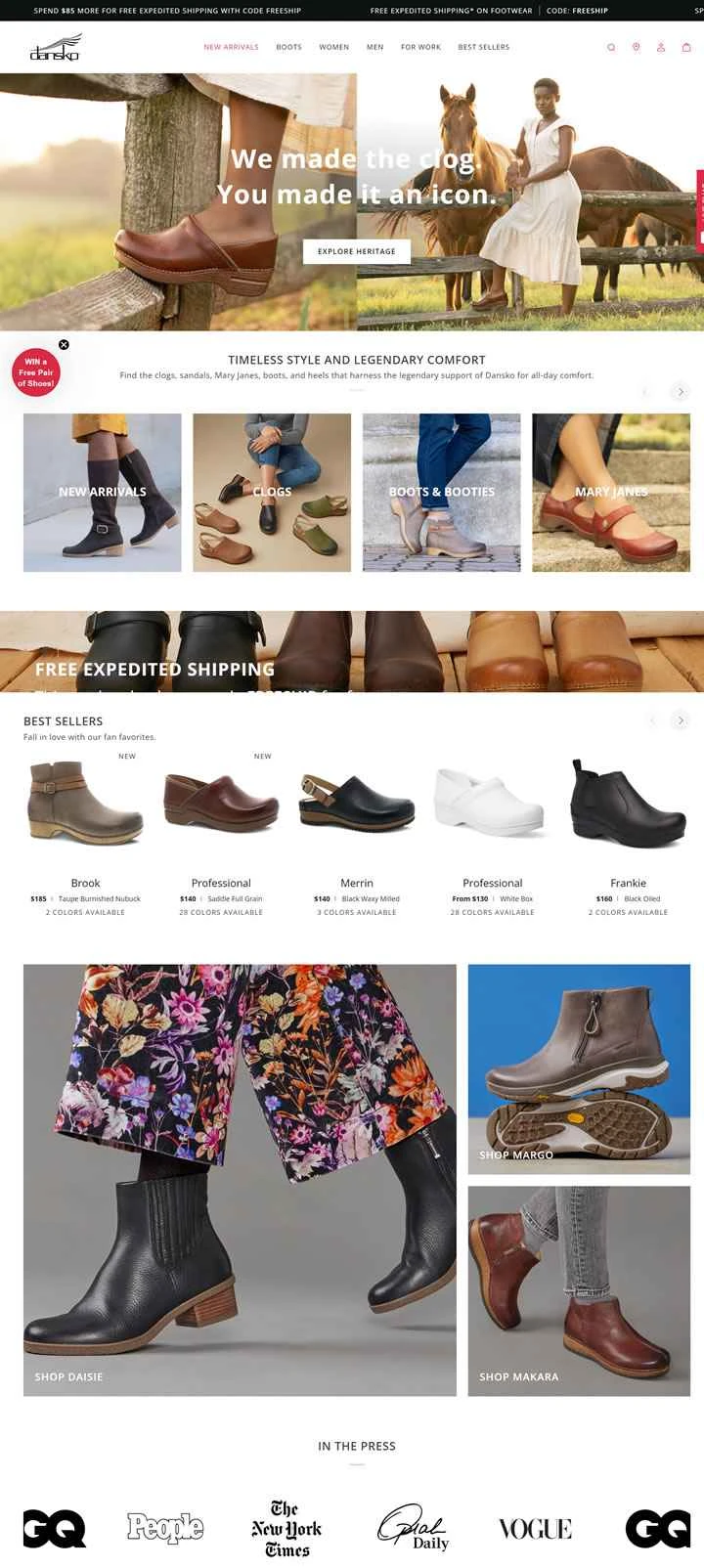 Dansko公式サイト：快適な履物