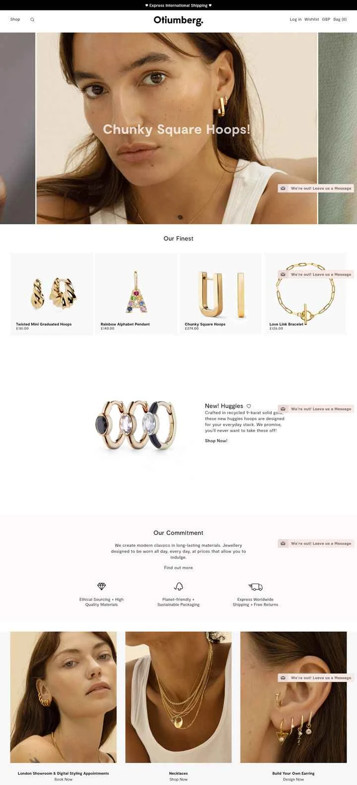 オティウムバーグ公式サイト：英国のセミファインジュエリーブランド