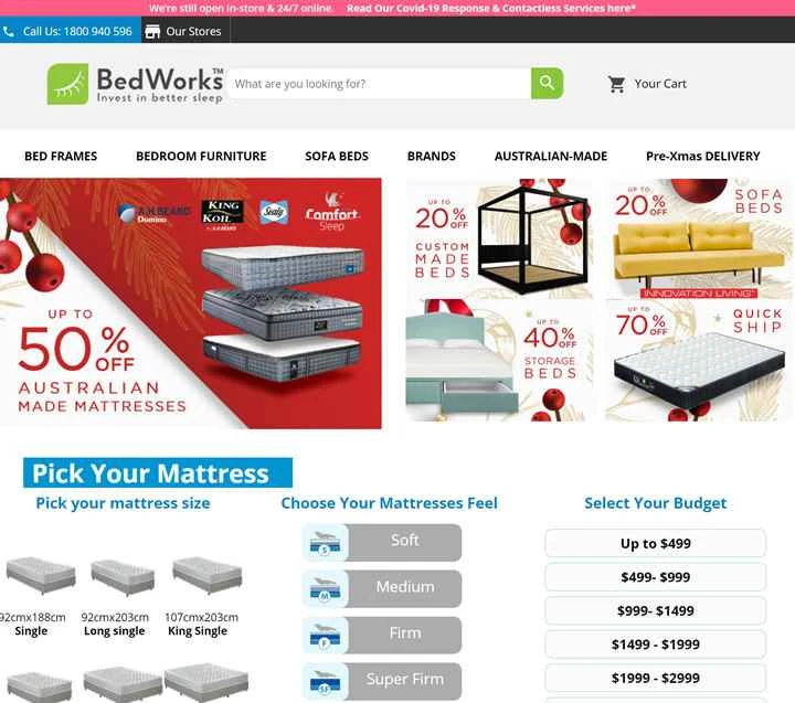 オーストラリアのオンラインベッド販売店：Bedworks