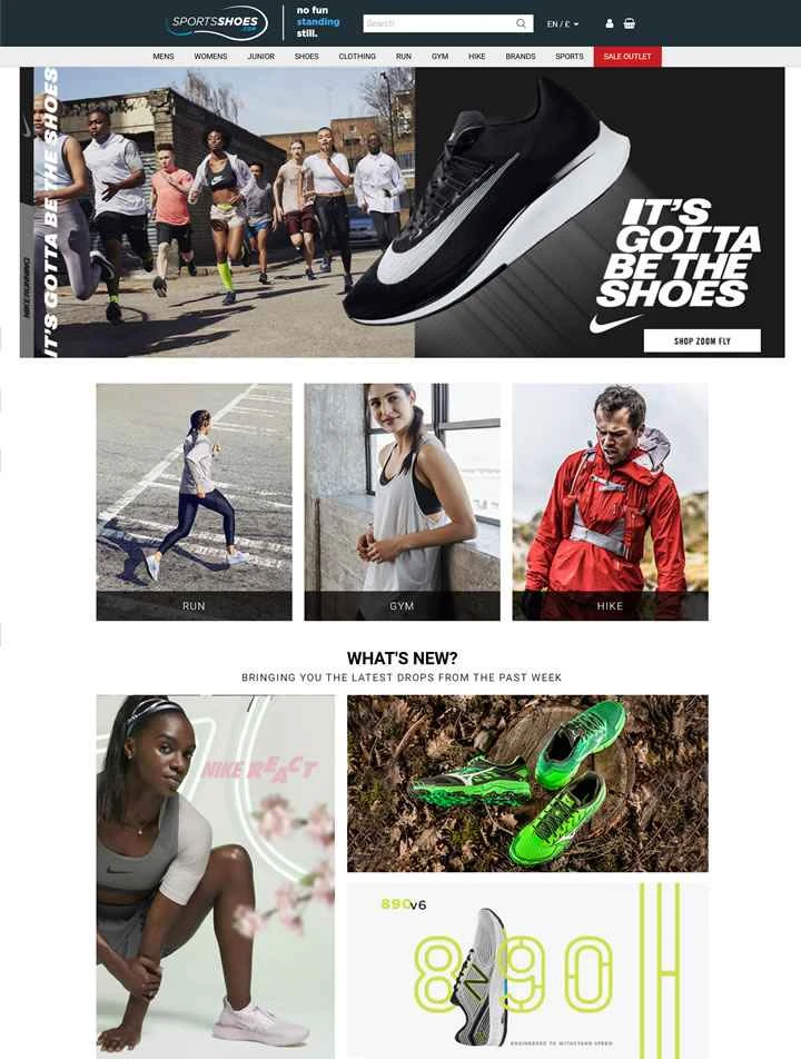 SportsShoes.com は、ヨーロッパを代表するスポーツ電子商取引ウェブサイトです。