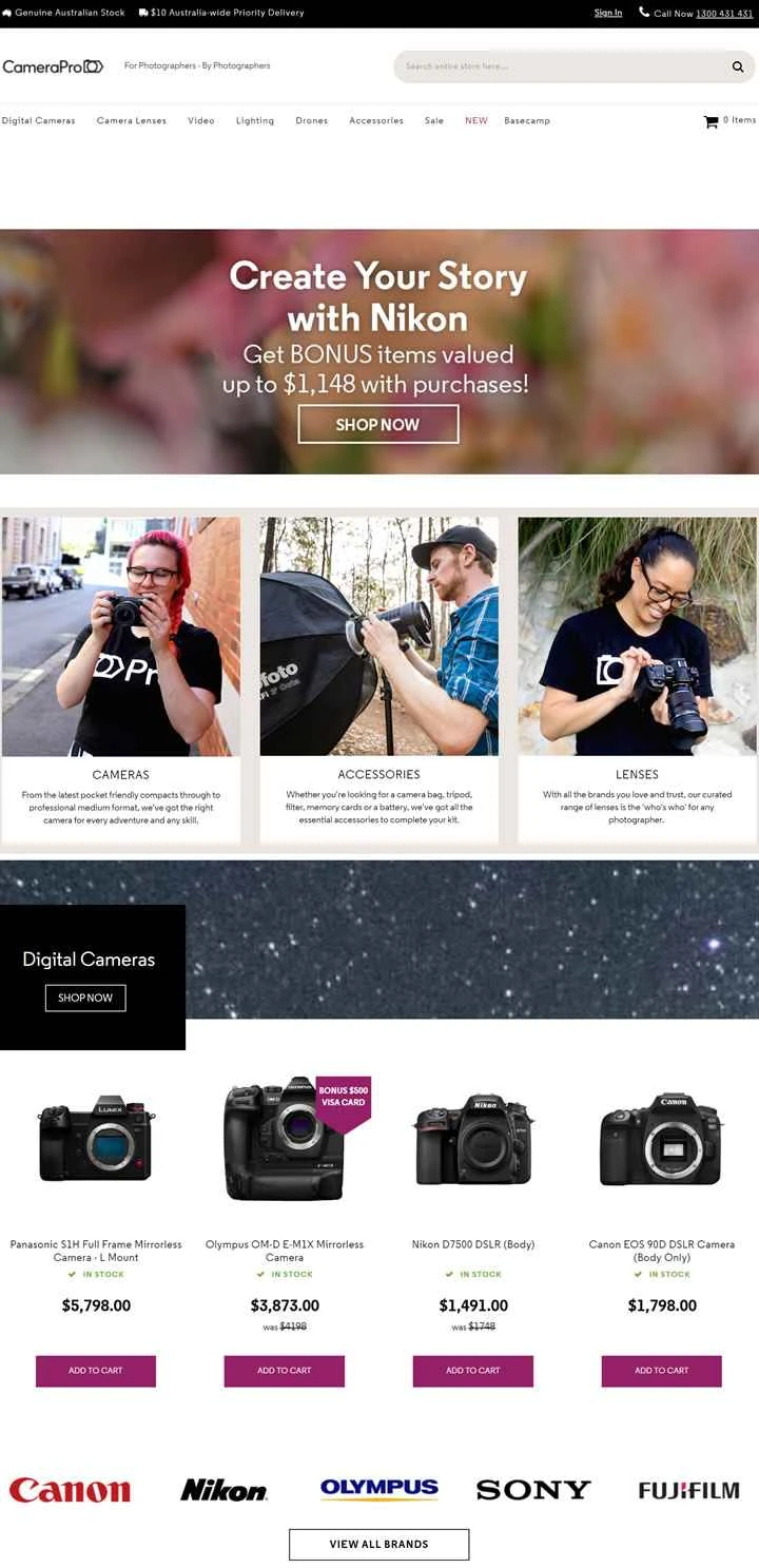 オーストラリアのワンストップデジタルカメラストア、CameraPro