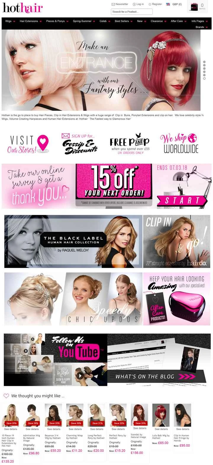 Hothair はイギリスのウィッグ専門サイトです。