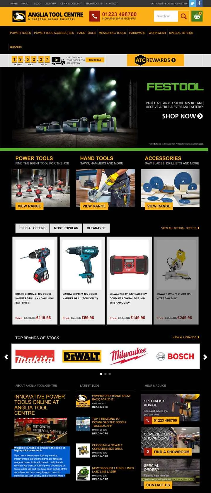 Anglia Tool Centre は、英国を拠点とする電動工具購入ウェブサイトです。