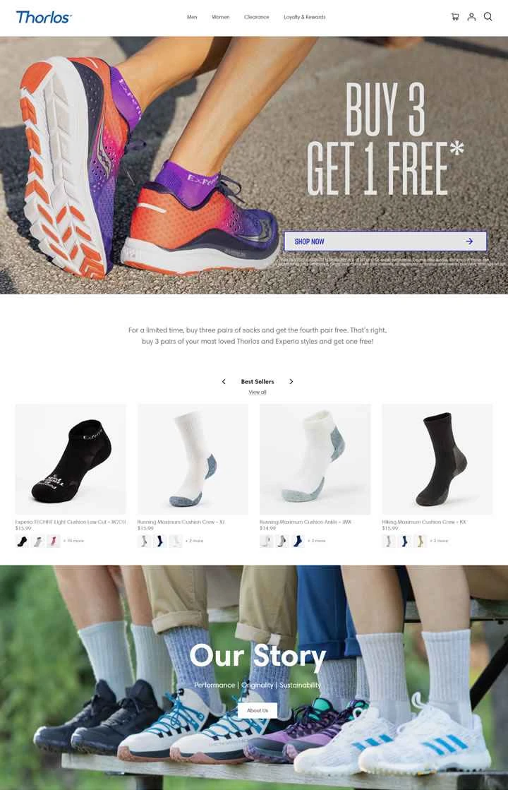 Thorlo Socks 公式サイト: アメリカ製オリジナルパッド入りソックス