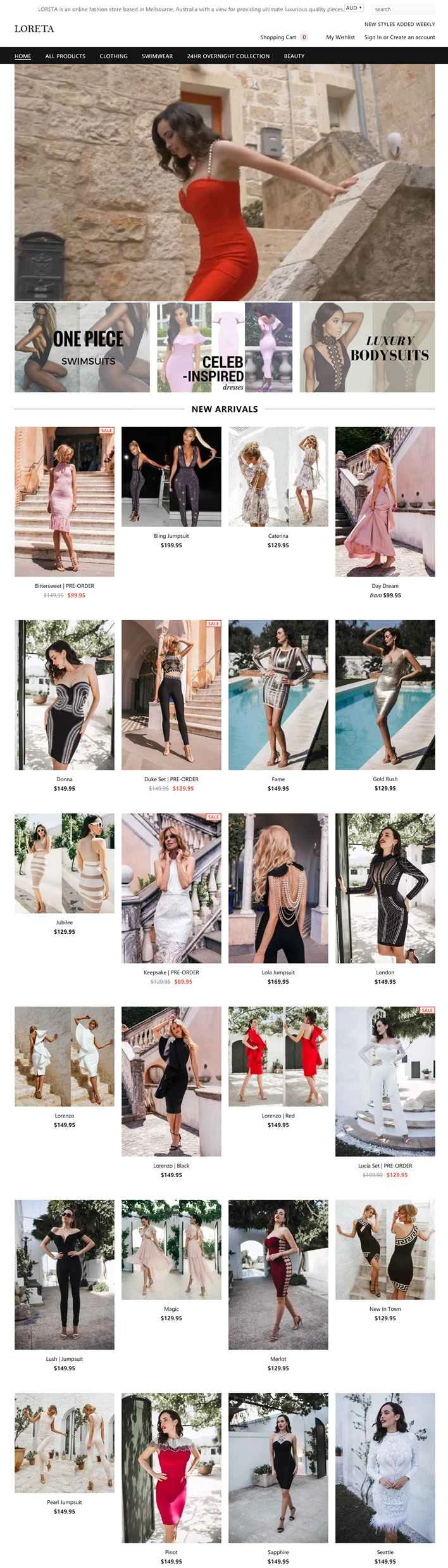オーストラリア、メルボルンのオンラインファッションストア、LORETA
