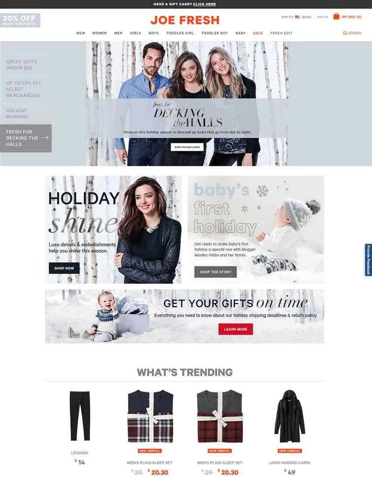 Joe Fresh 公式ウェブサイト: カナダのファッションブランドと小売チェーン