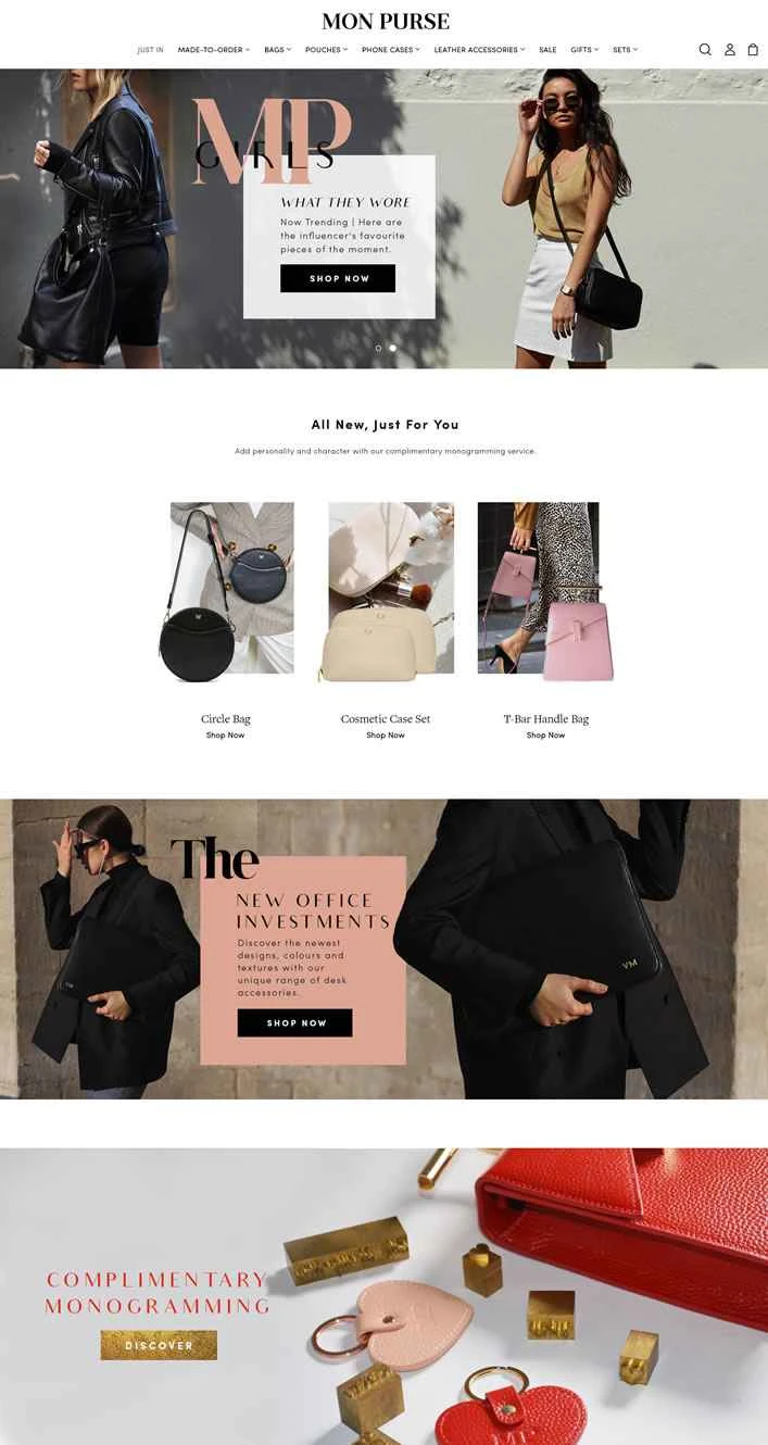 パーソナライズされたハンドバッグ、ポーチ、ライフスタイルアクセサリー：Mon Purse