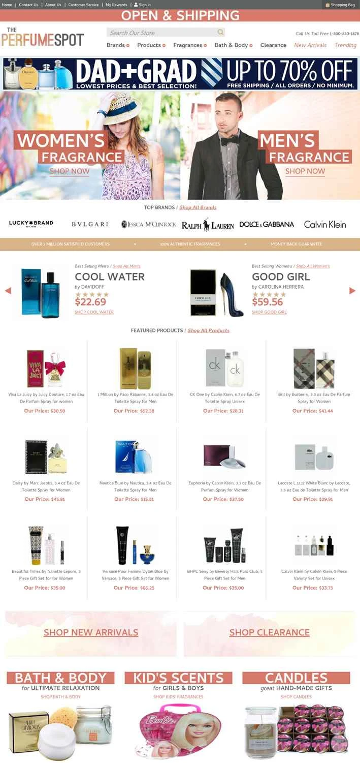 米国の香水割引ウェブサイト、The Perfume Spot。