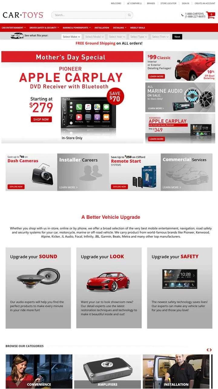 Car Toys は、米国のカーオーディオおよびモバイル電子機器の専門小売店です。