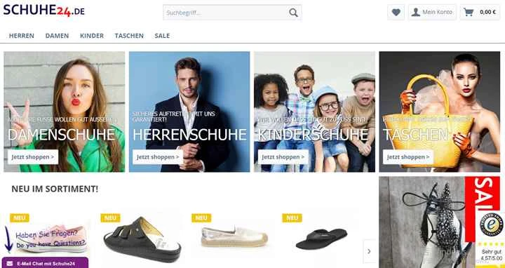 Schuhe24.de は、ドイツ最大級のオンライン靴ストアのひとつです。