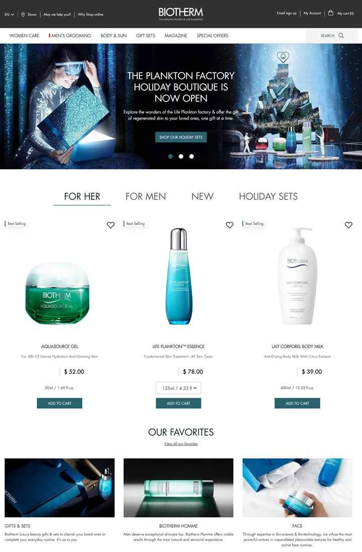 ビオテルムカナダ公式サイト：フランスの高級スキンケアブランド