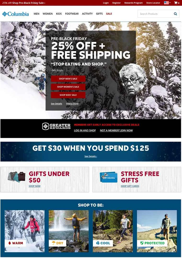 コロンビアUS公式サイト：アメリカの有名なアウトドアブランド