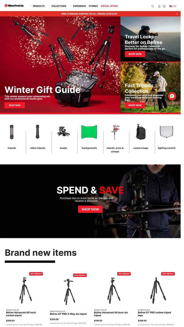 Manfrotto US公式サイト：カメラ三脚と写真アクセサリー
