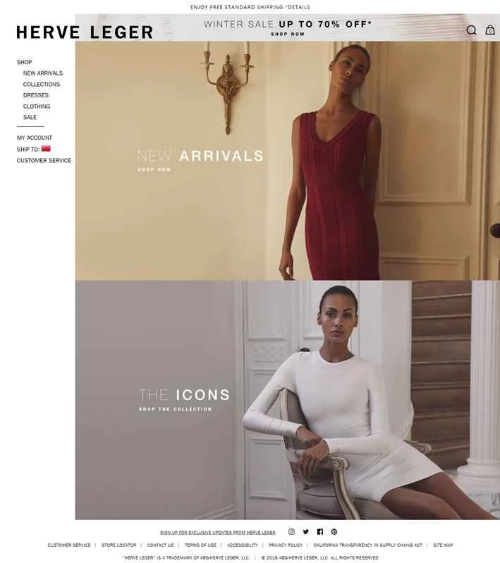 エルベ・レジェ公式サイト：象徴的なバンデージドレスなど