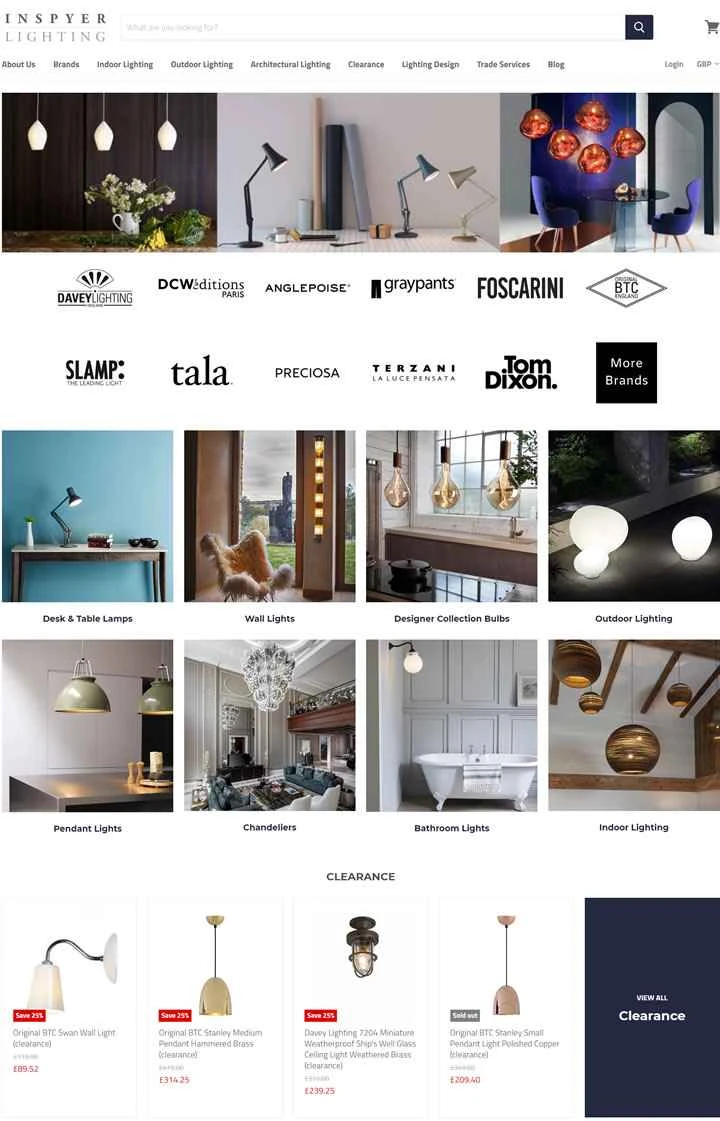 英国の高級装飾照明ブランドのオンライン小売業者、Inspyer Lighting。