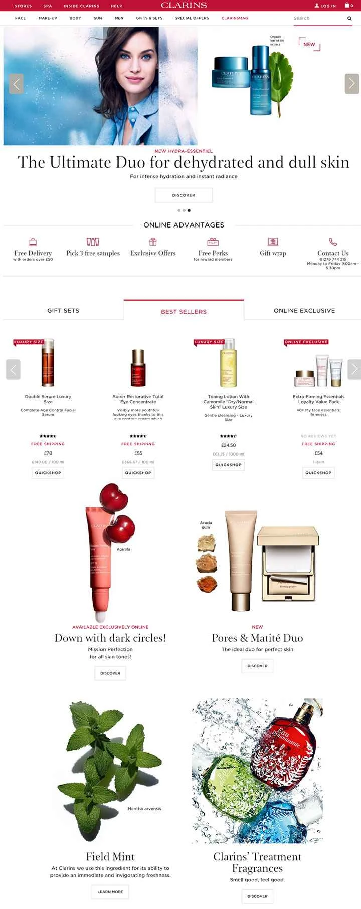 クラランスUK公式サイト：フランス発のナチュラルスキンケアブランド