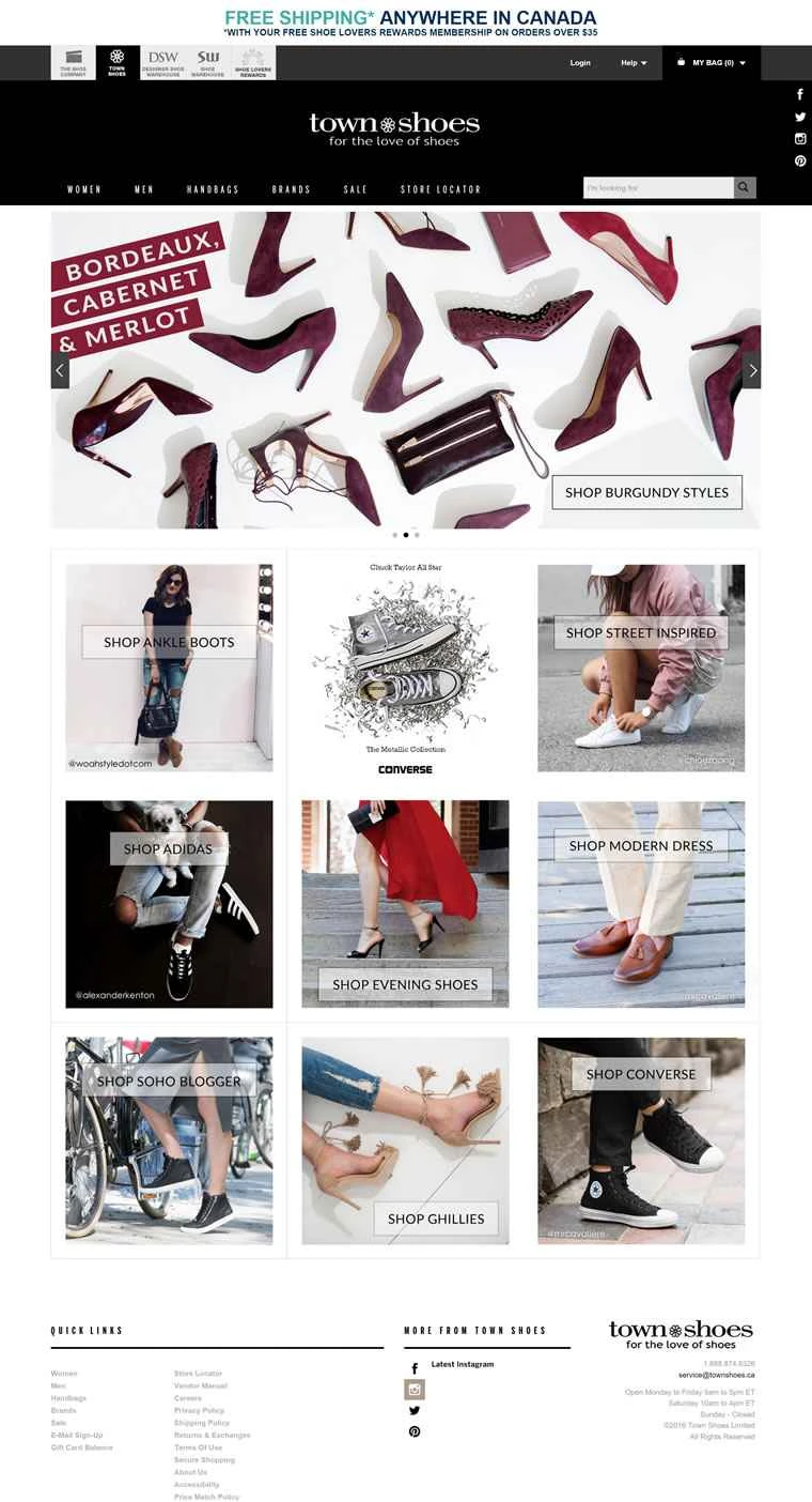 カナダの靴チェーン店「タウンシューズ」