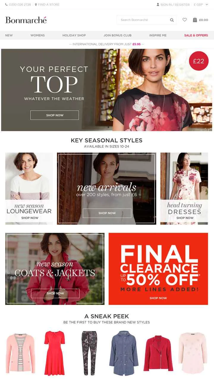 英国最大の婦人服小売業者ボンマルシェ