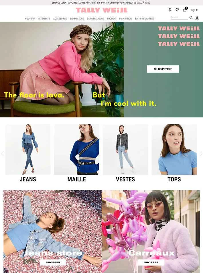 TALLY WEiJL フランスのオンラインストア：衣料品、ファッション、アクセサリー