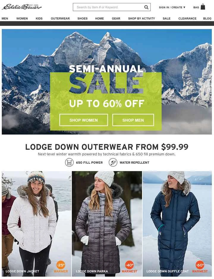 アメリカのアウトドアライフスタイルブランド、エディー・バウアー