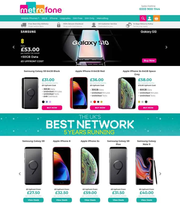 英国の携帯電話販売店：メトロフォン
