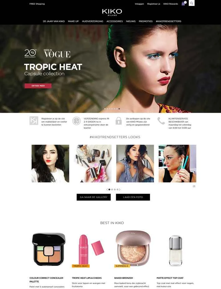 KIKO MILANO オランダオンラインストア：イタリアのプロフェッショナル化粧品ブランド