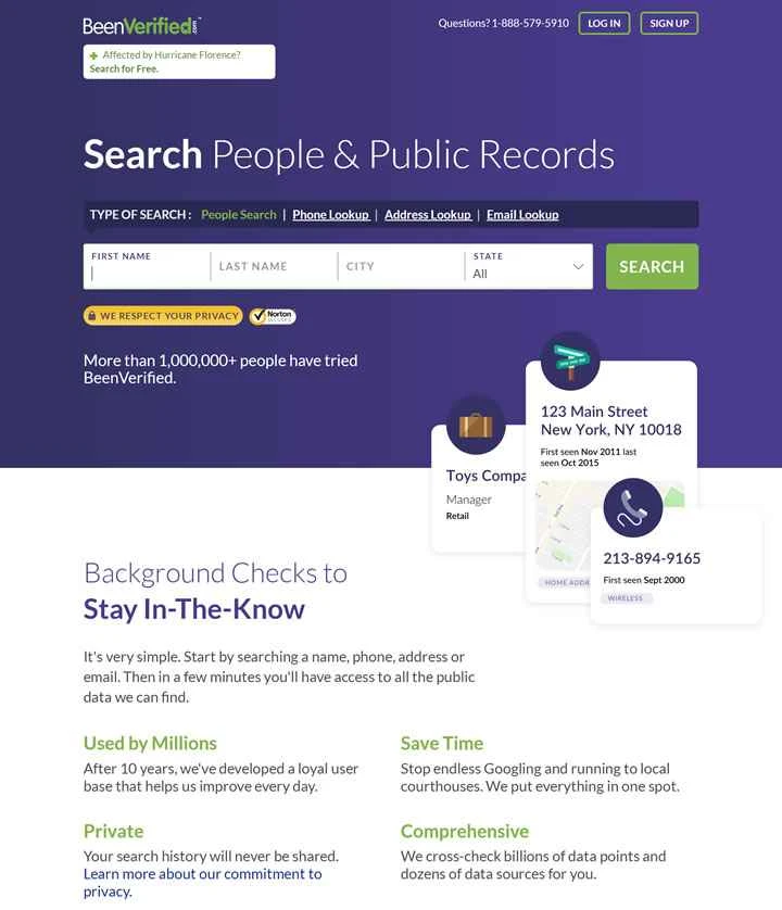 BeenVerified は、米国の身元調査、公的記録、人物検索ウェブサイトです。