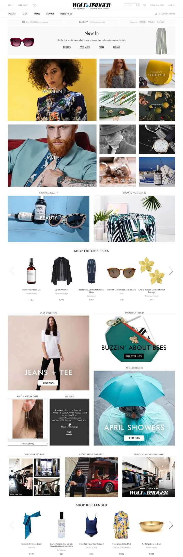 多くの才能あるデザイナーブランドが集まる英国の高級店、Wolf & Badger。