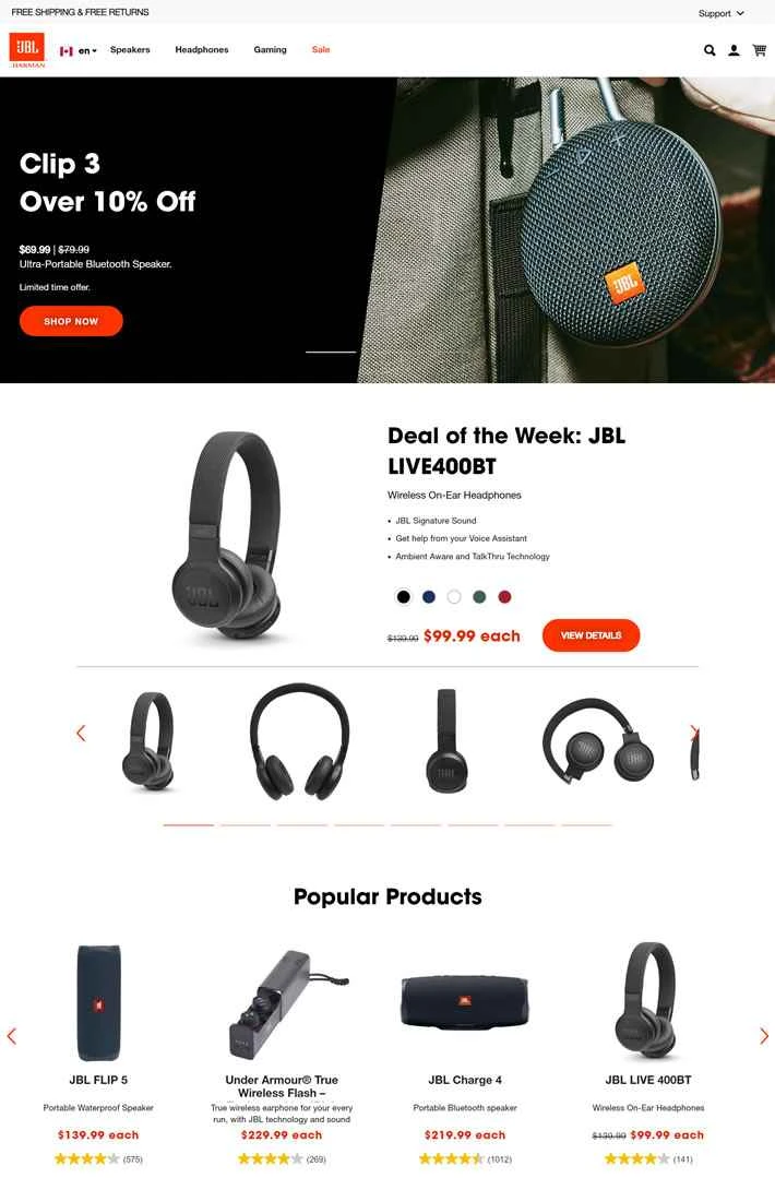 JBL Canada 公式ストア: スピーカー、ヘッドホンなど