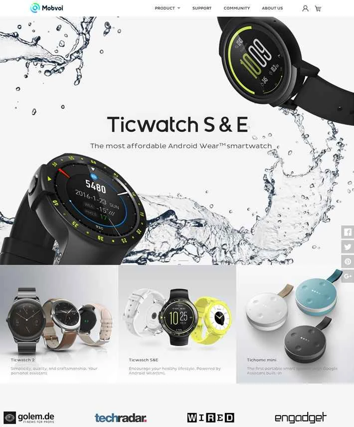 Mobvoi Global 公式ストア: Tichome スピーカーと TicWatch スマートウォッチ