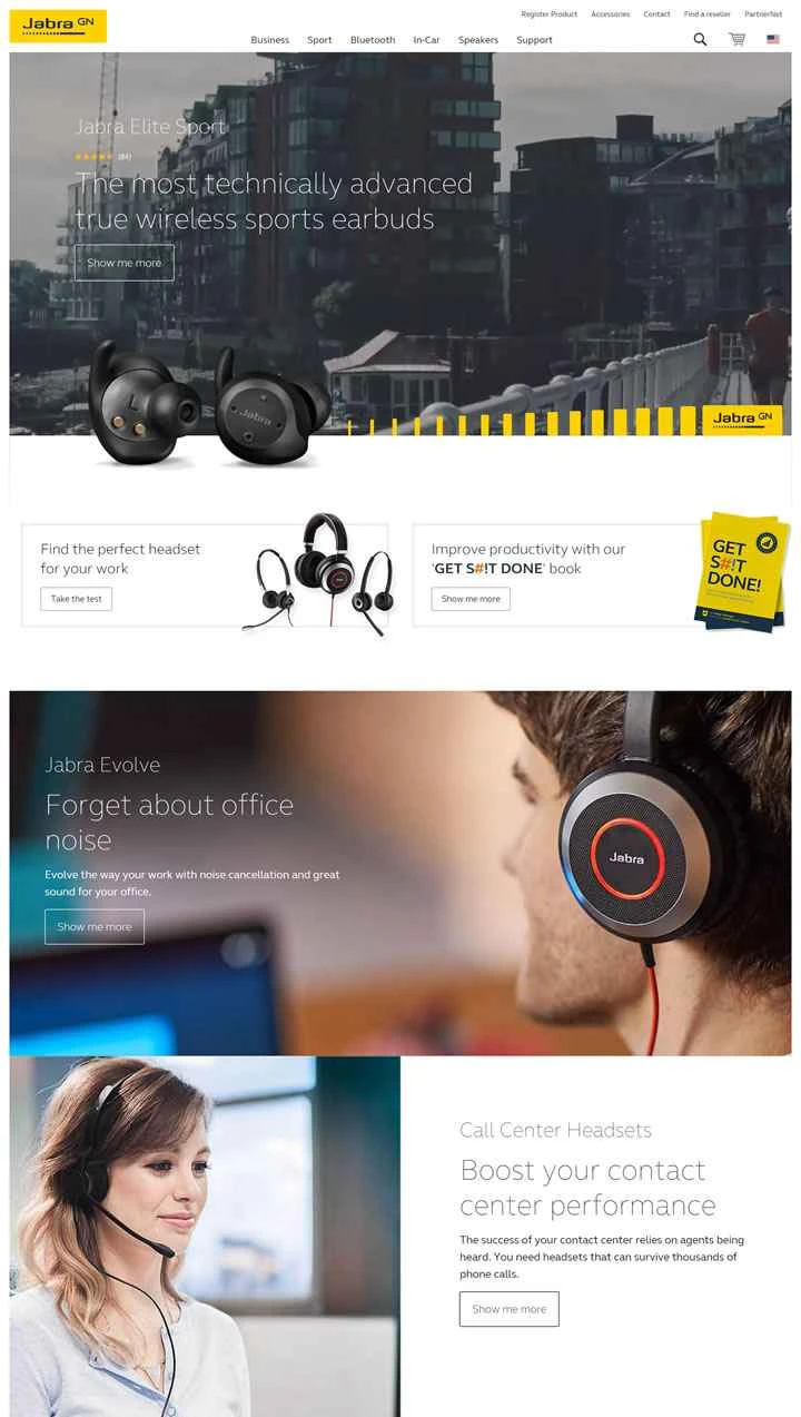 Jabra US公式サイト：オフィス、車、スポーツに最適なワイヤレスBluetoothヘッドセット