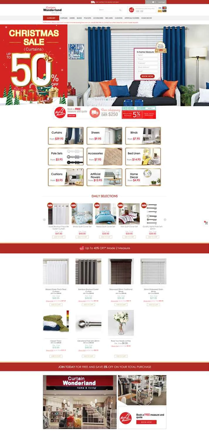 オーストラリアのカーテンショップ「カーテンワンダーランド」