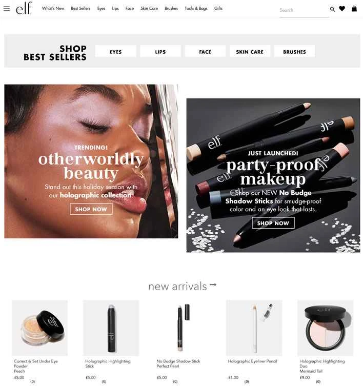 elf Cosmetics UK 公式サイト: elf Cosmetics UK (アメリカのお手頃価格の化粧品ブランド)
