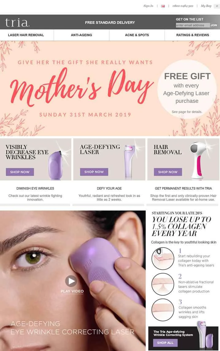 レーザー脱毛、ブルーライト療法、スキンケア：トリアビューティー