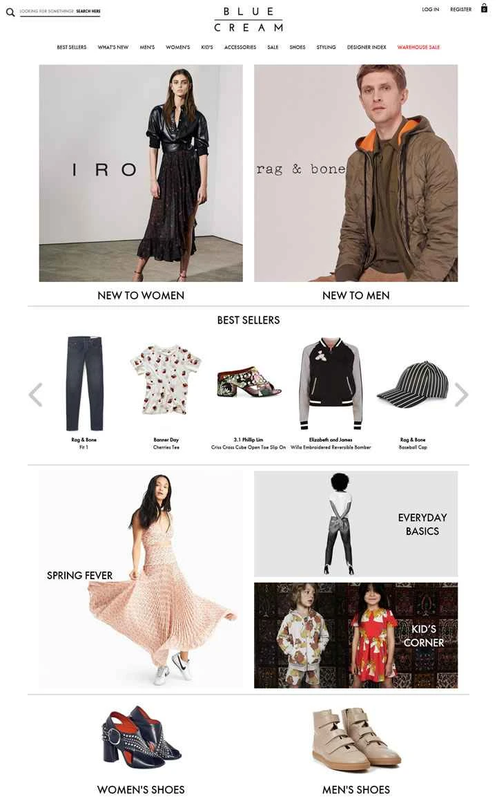 米国の小売店：Blue & Cream