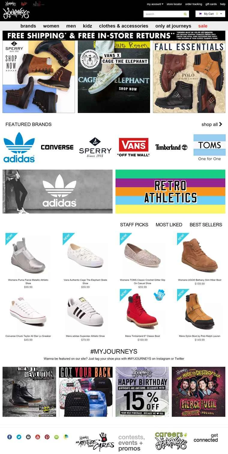 世界的に有名な靴ブランドのライセンス小売業者であるJourneys