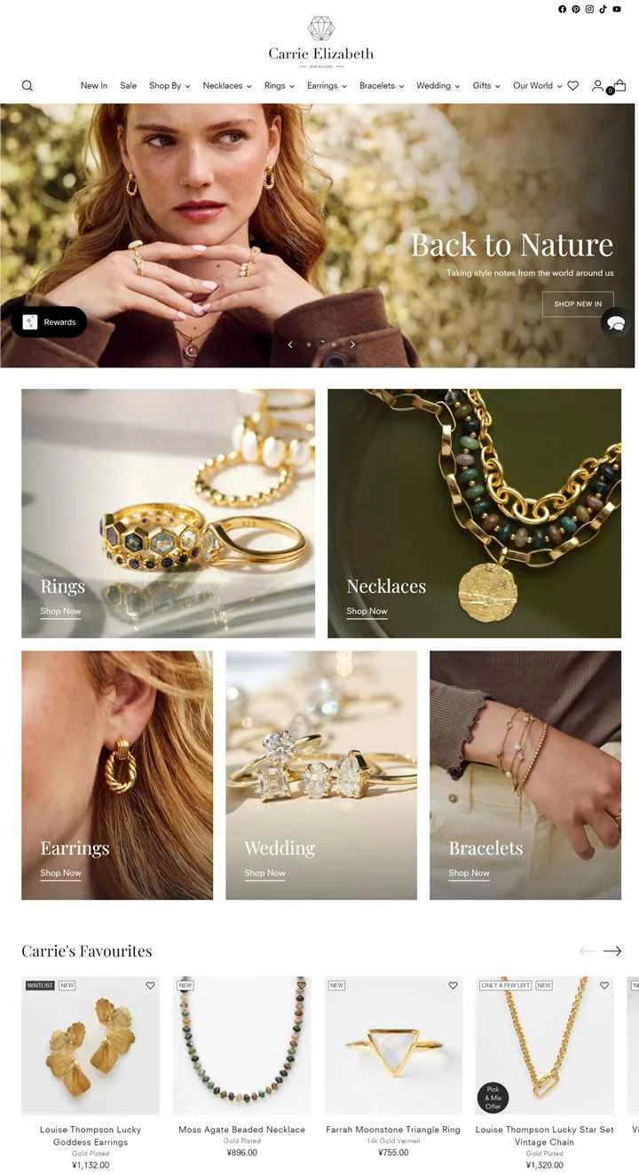 キャリー・エリザベス公式ウェブサイト：半貴石ジュエリー、婚約指輪、結婚指輪