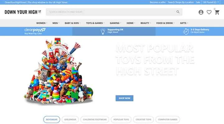 イギリスのハイストリートに続くショーウィンドウ：ハイストリートを歩く