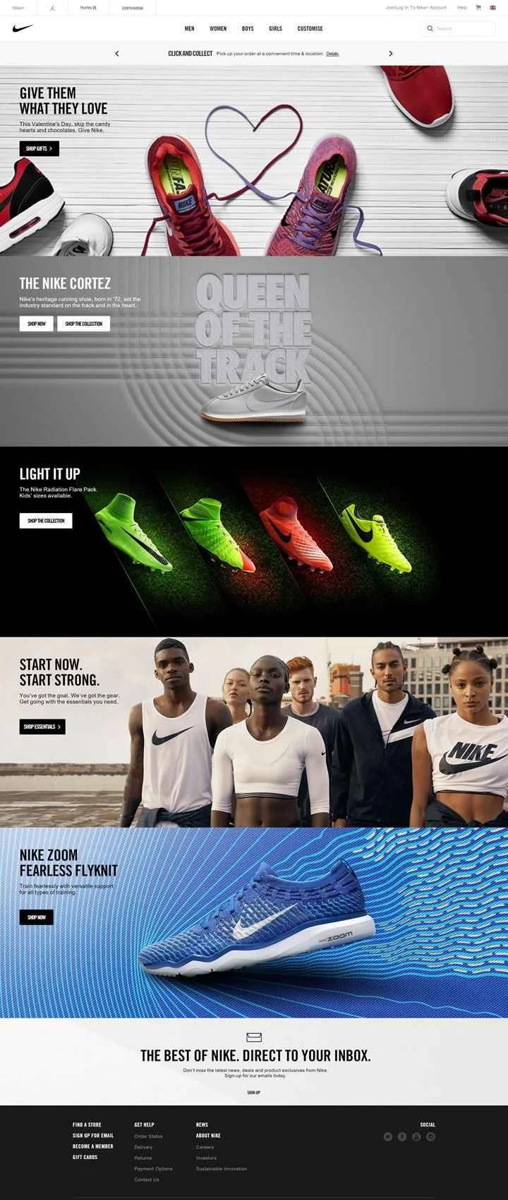 Nike UKのウェブサイト：Nike.com（英国）