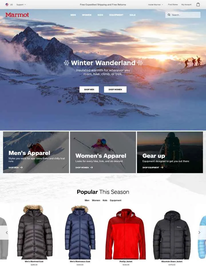 マーモット公式サイト：アメリカのプロフェッショナルアウトドアスポーツブランド