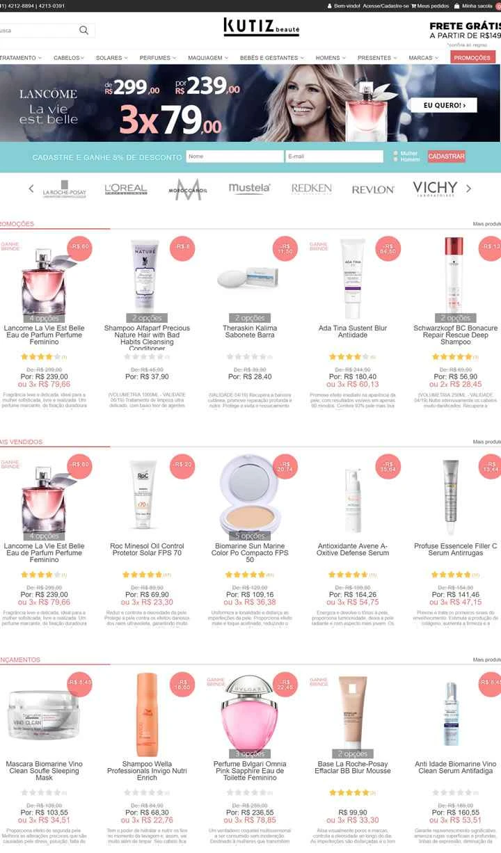 ブラジルの美容ショッピングサイト：Kutiz Beauté