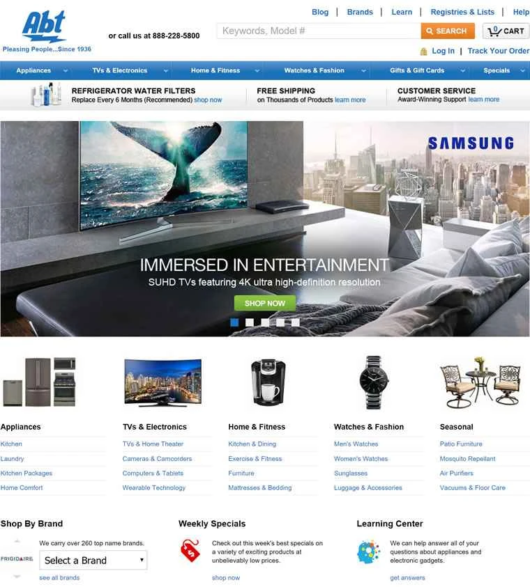 アメリカの家電製品・電子機器店：Abt