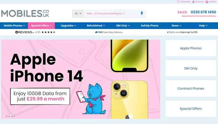 英国初の携帯電話オンライン小売業者：Mobiles.co.uk