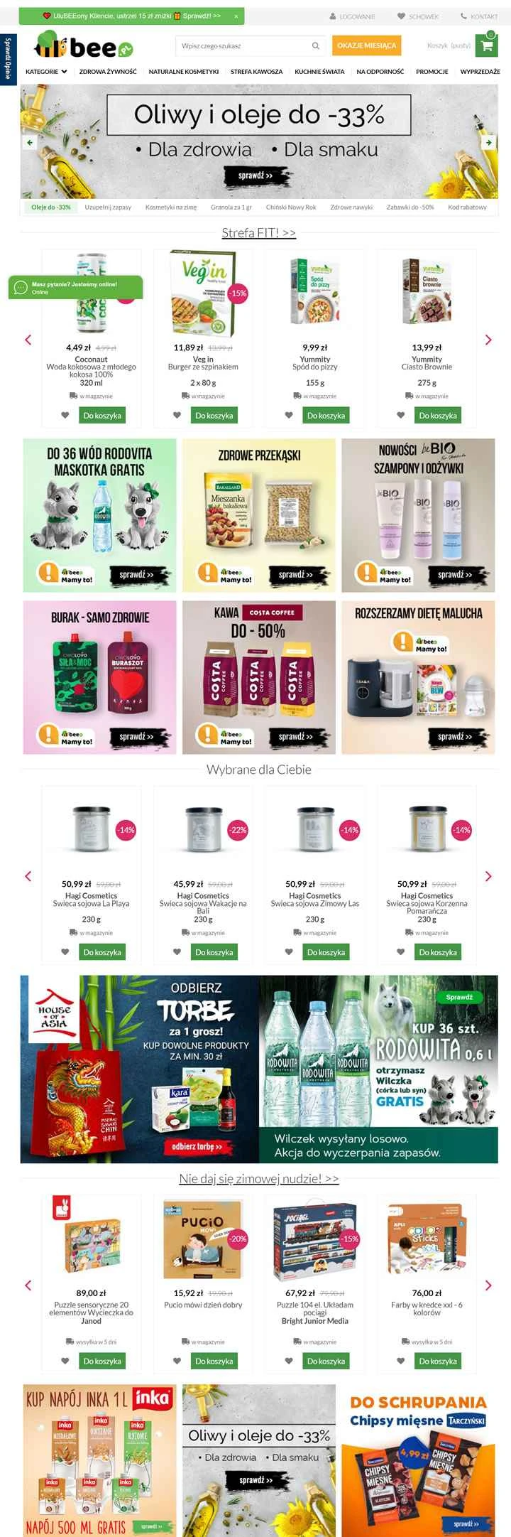 ポーランドのオンライン食料品店とオンライン薬局：Bee.pl