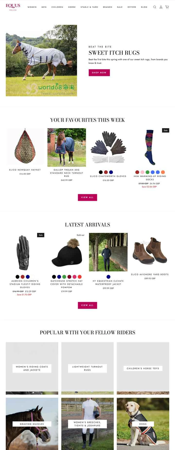 EQUUS は、英国を拠点とする乗馬用衣料品を購入できるオンライン ストアです。