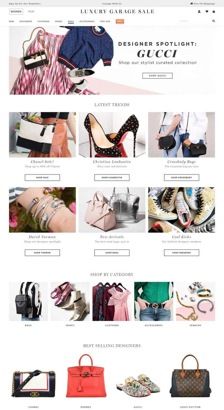 米国オンライン高級ガレージセール