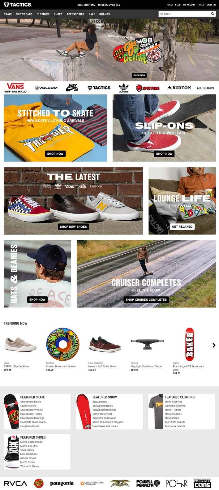 アメリカのスケートショップ：タクティクス